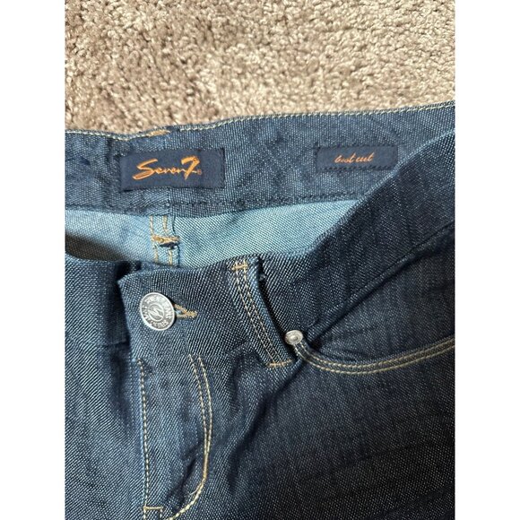 Seven 7 Jeans Womens Denim Low Rise Dark Wash Boot Cut Jeans Size 4 - Picture 4 of 7
